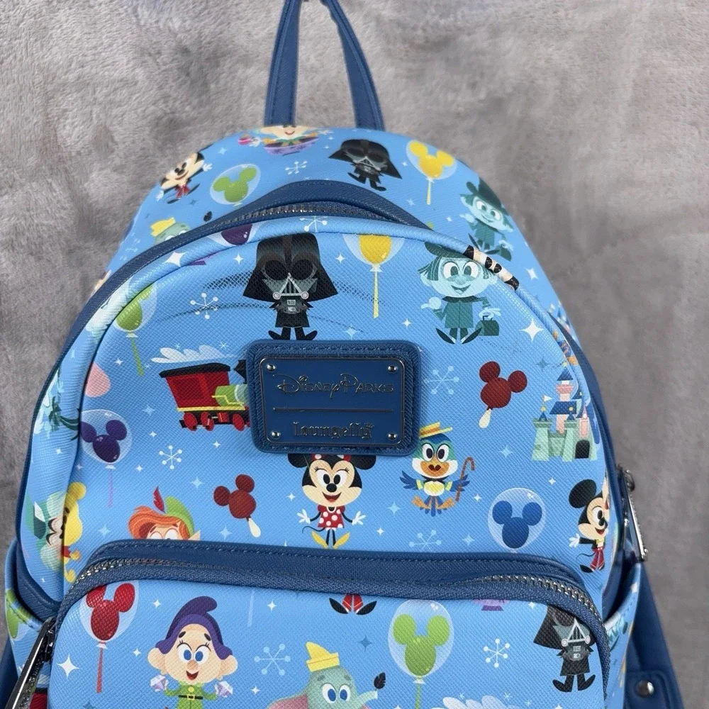 Loungefly Disney Parks Chibbi Style Mini Backpack Blue Winne The Pooh Mickey